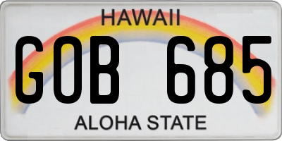 HI license plate GOB685