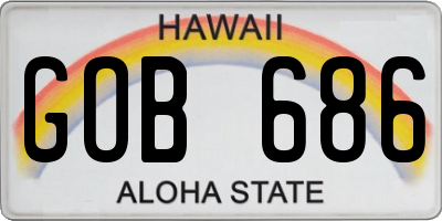 HI license plate GOB686