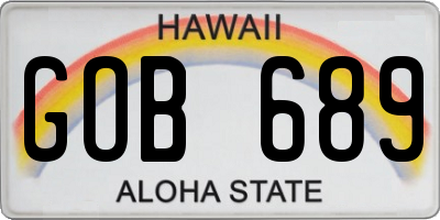 HI license plate GOB689