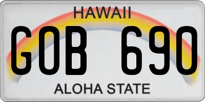 HI license plate GOB690