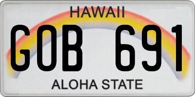 HI license plate GOB691