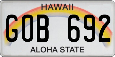 HI license plate GOB692