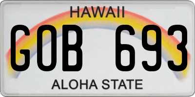 HI license plate GOB693