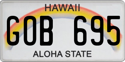 HI license plate GOB695