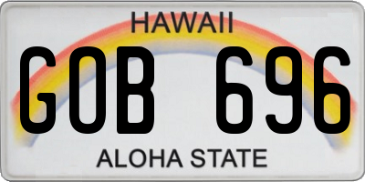 HI license plate GOB696