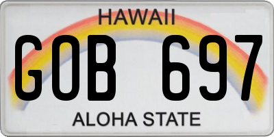 HI license plate GOB697