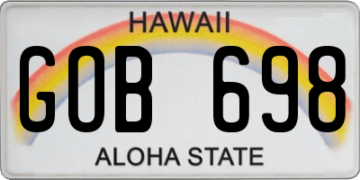 HI license plate GOB698