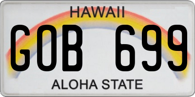 HI license plate GOB699