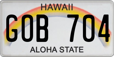 HI license plate GOB704