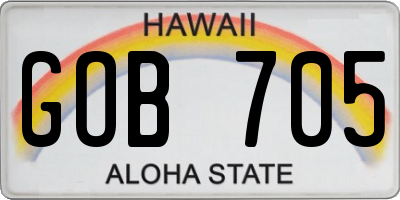 HI license plate GOB705