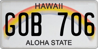 HI license plate GOB706