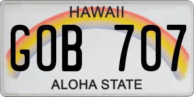 HI license plate GOB707