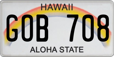 HI license plate GOB708