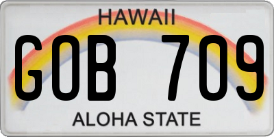 HI license plate GOB709