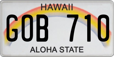 HI license plate GOB710