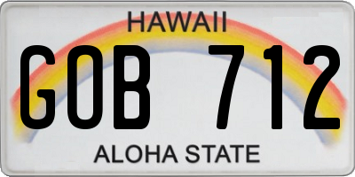 HI license plate GOB712