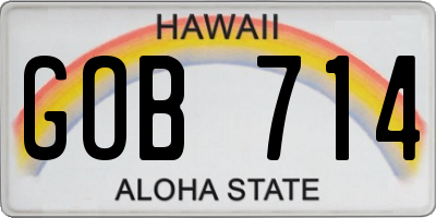 HI license plate GOB714