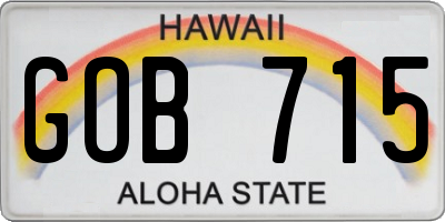HI license plate GOB715