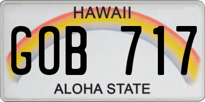 HI license plate GOB717