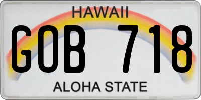HI license plate GOB718