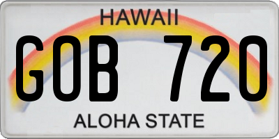 HI license plate GOB720