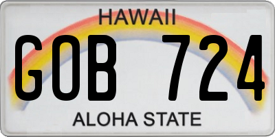 HI license plate GOB724