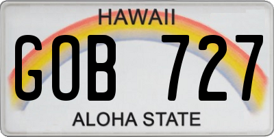 HI license plate GOB727