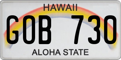 HI license plate GOB730