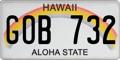 HI license plate GOB732