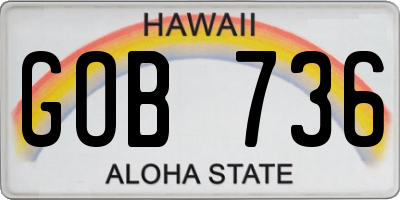 HI license plate GOB736