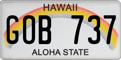 HI license plate GOB737