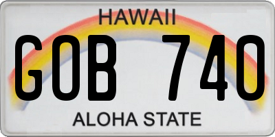 HI license plate GOB740