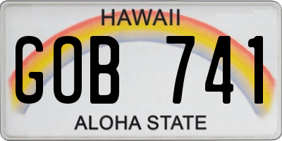 HI license plate GOB741