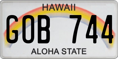 HI license plate GOB744
