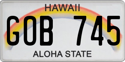 HI license plate GOB745