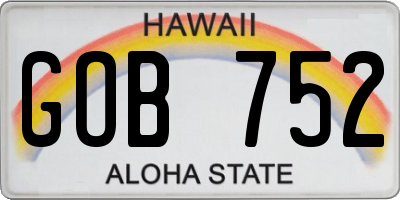 HI license plate GOB752
