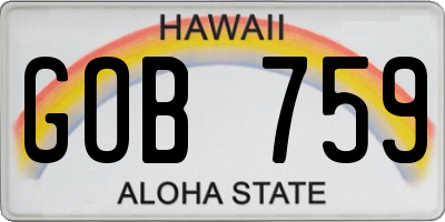 HI license plate GOB759