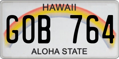 HI license plate GOB764