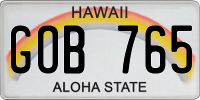 HI license plate GOB765