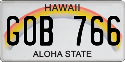 HI license plate GOB766