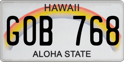 HI license plate GOB768