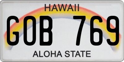 HI license plate GOB769