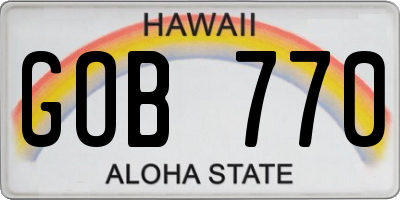 HI license plate GOB770