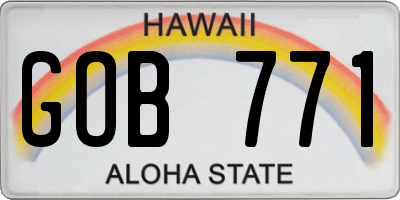 HI license plate GOB771