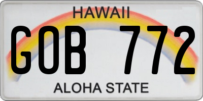 HI license plate GOB772