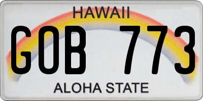 HI license plate GOB773