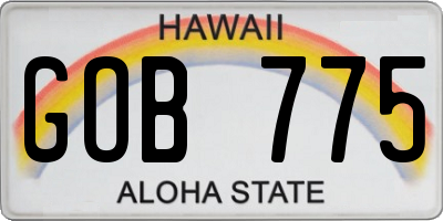 HI license plate GOB775
