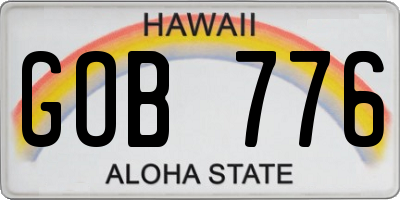 HI license plate GOB776