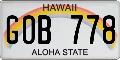 HI license plate GOB778