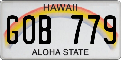 HI license plate GOB779
